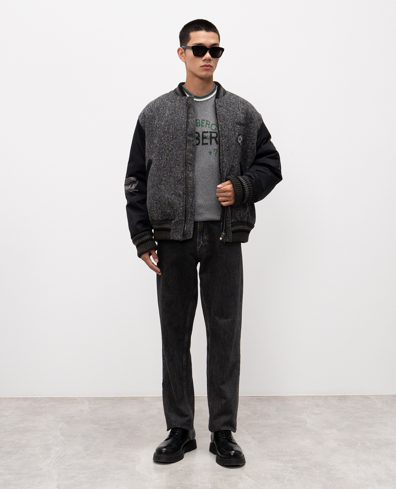 

Grey wool sweater with logo Iceberg