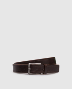 Peserico Brown leather belt with logo R72029C0CC646