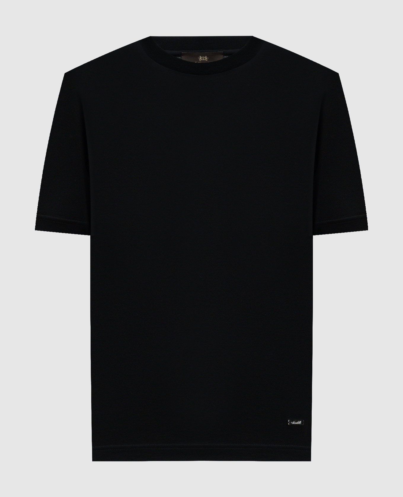 

Black silk T-shirt with logo Enrico Mandelli