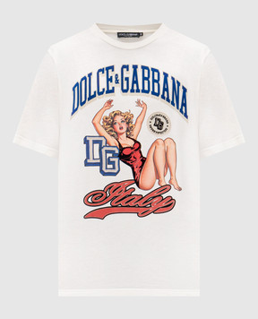 Dolce&Gabbana White T-shirt with print G8PN9ZG7PKK