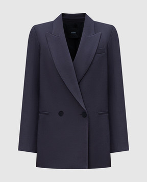 JOSEPH Joly purple double-breasted wool and silk jacket JF008900