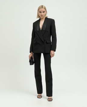 Coperni Black flared pants with metallic logo COPP76138