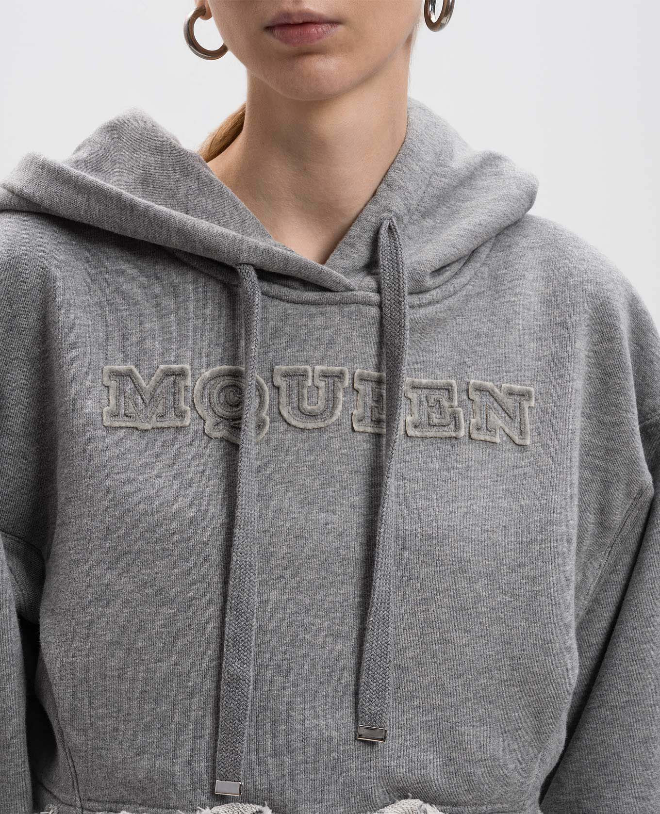 

Grey cropped hoodie with logo Alexander McQueen