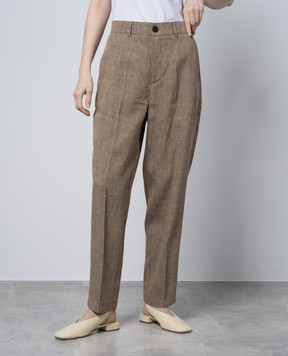 Solotre Brown pants with linen M1B0099