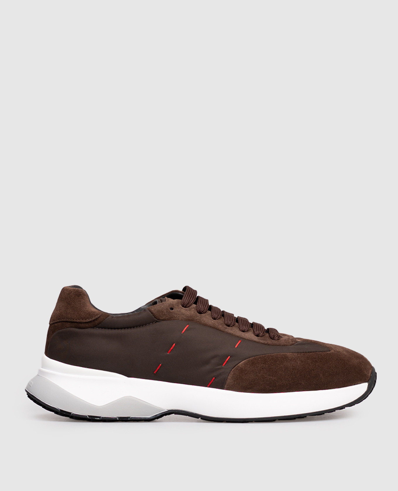 Brown combination sneakers with logo Kiton