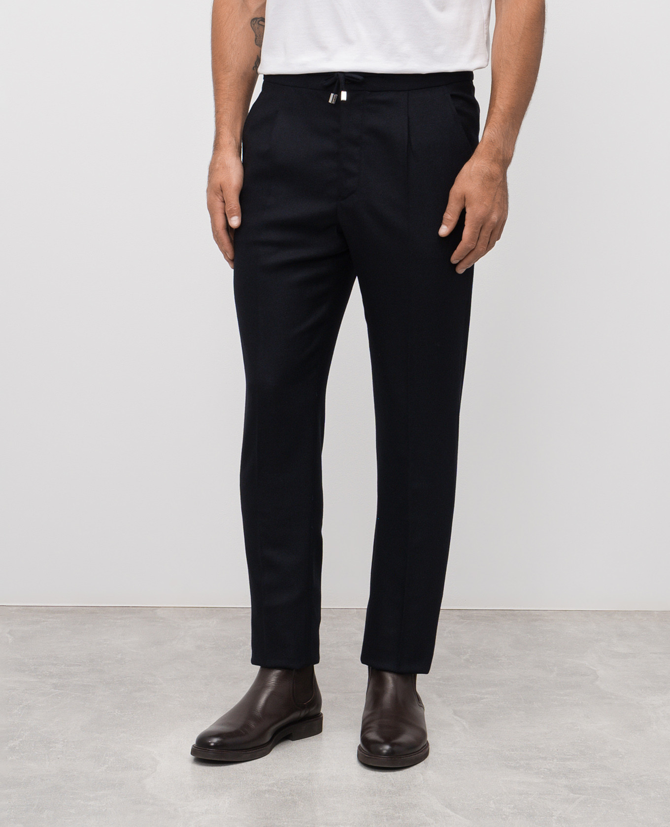 

Blue wool and cashmere pants Enrico Mandelli