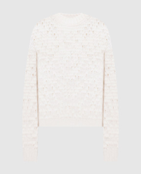 Peserico White openwork sweater with alpaca and lurex S99653F03B9196