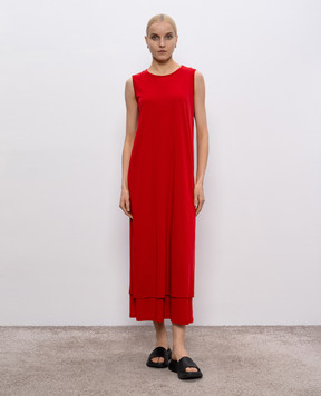 Intoca Red dress with layering effect 251USUYDRL0803