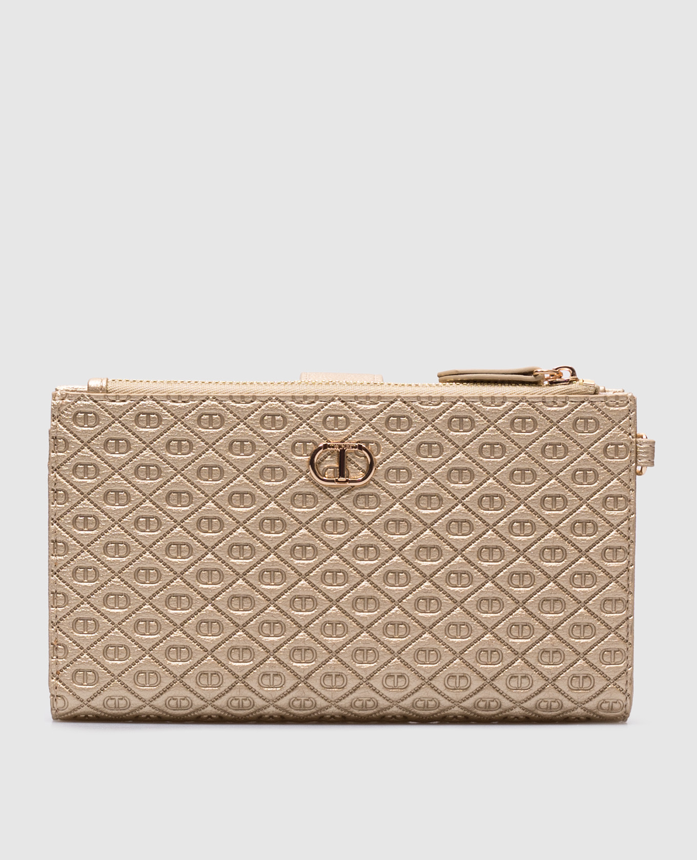 

Gold-tone wallet with embossed logo emblem Twinset, Golden