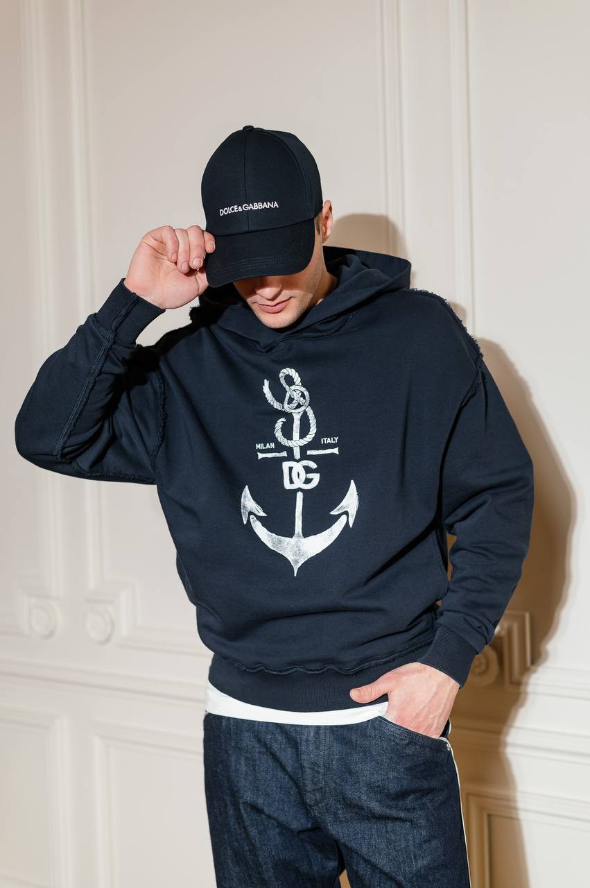 

Blue hoodie with Marina print Dolce&Gabbana