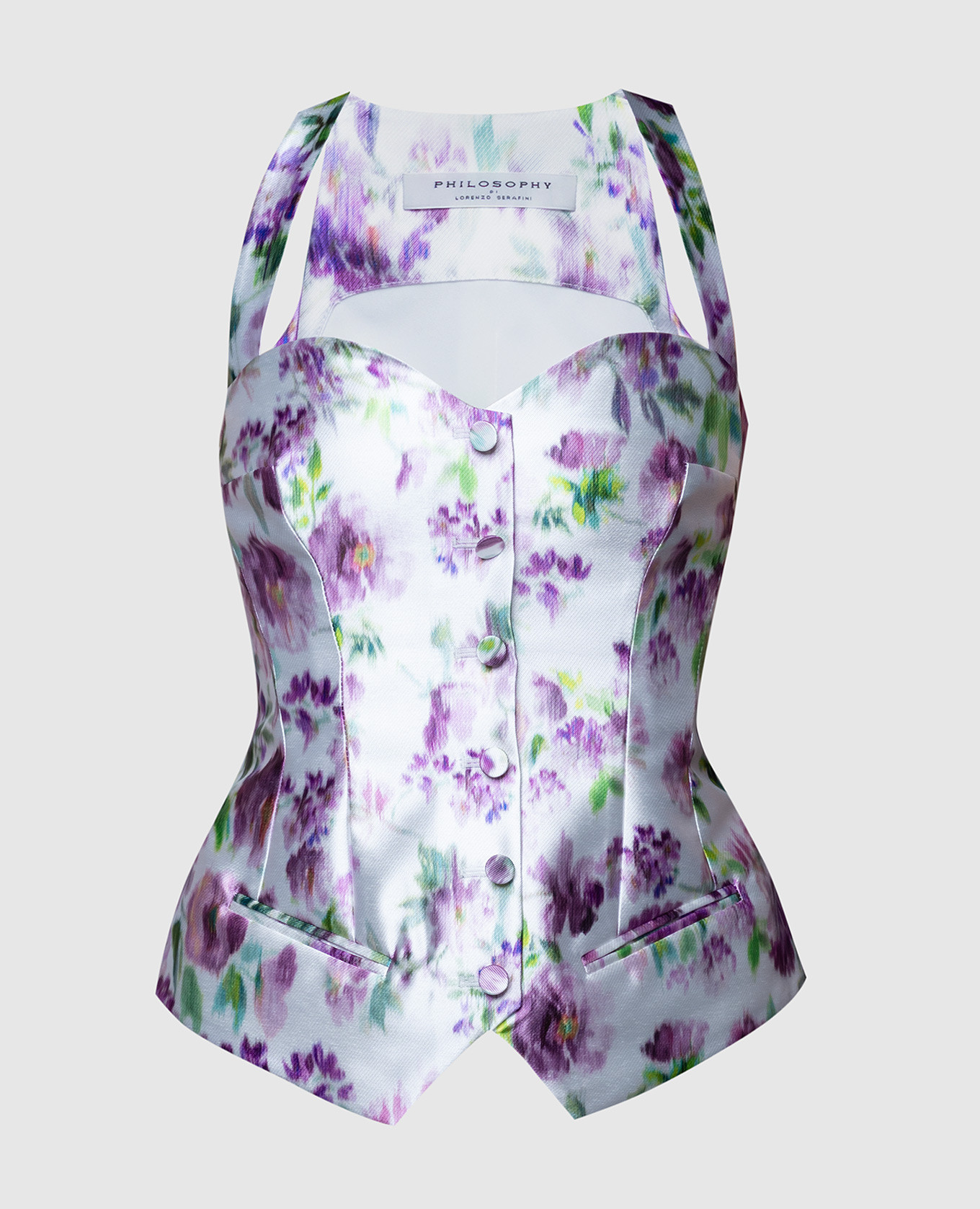 White top in floral print Philosophy di Lorenzo Serafini