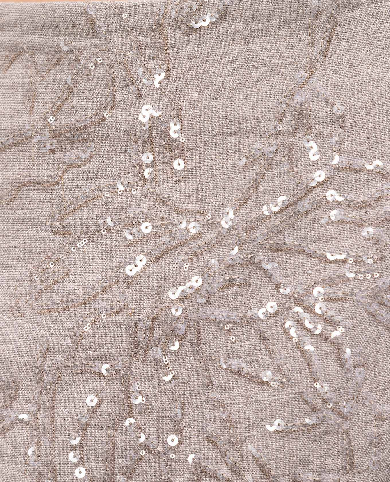 Beige linen midi skirt with sequins Brunello Cucinelli 5