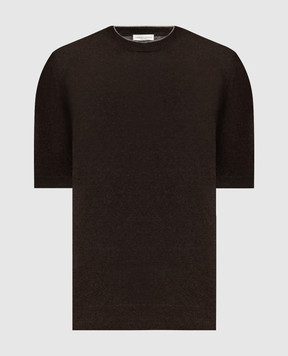 Cashmere&Whiskey Brown linen t-shirt MU9322318455R