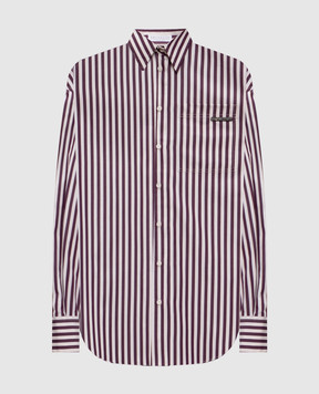 Brunello Cucinelli Striped shirt with monil chain MW601NB206
