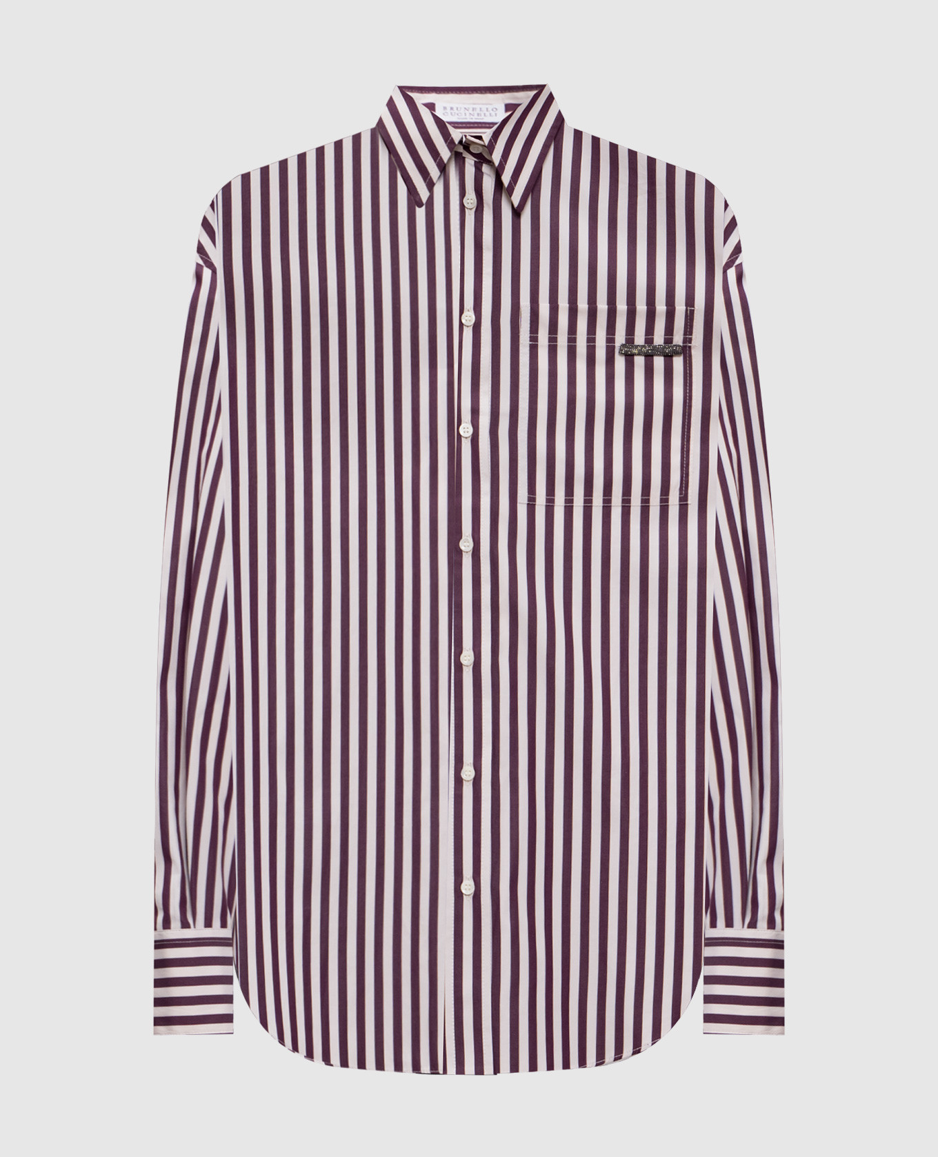 Striped shirt with monil chain Brunello Cucinelli