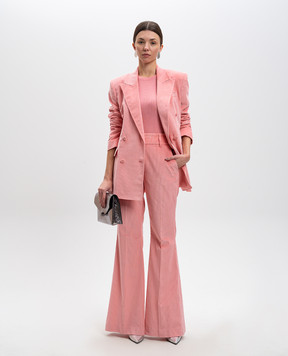 Gabriela Hearst Browning pink ribbed cashmere and silk jumper 3259246A003