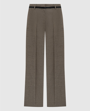 PROENZA SCHOULER Aiden brown melange trousers with linen R2436006AY185