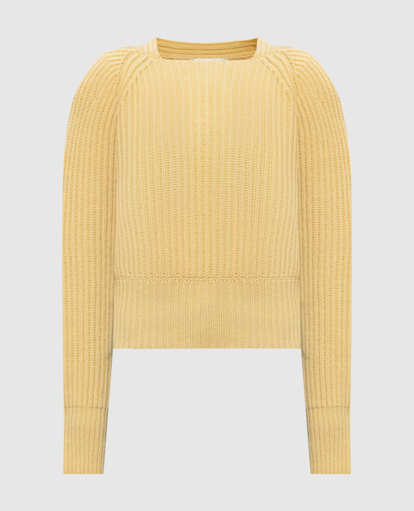 Yellow wool and cashmere sweater with accent shoulders Victoria Beckham