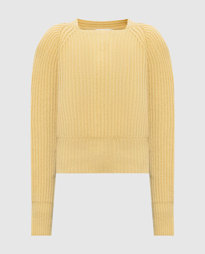 Victoria Beckham Yellow wool and cashmere sweater with accent shoulders 1425KJU006612A