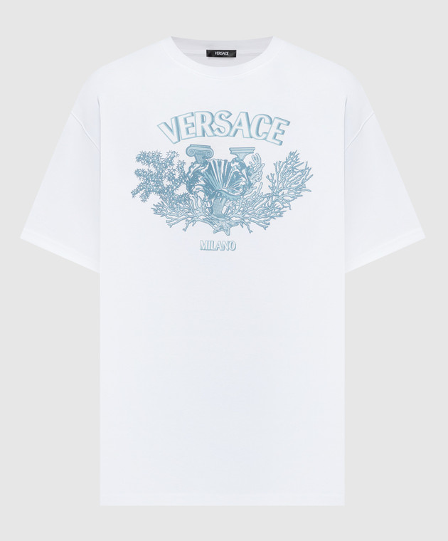 VERSACE ユニバーシティ コーラル Tシャツ ホワイト Versace - White t-shirt with UNIVERSITY CORAL print