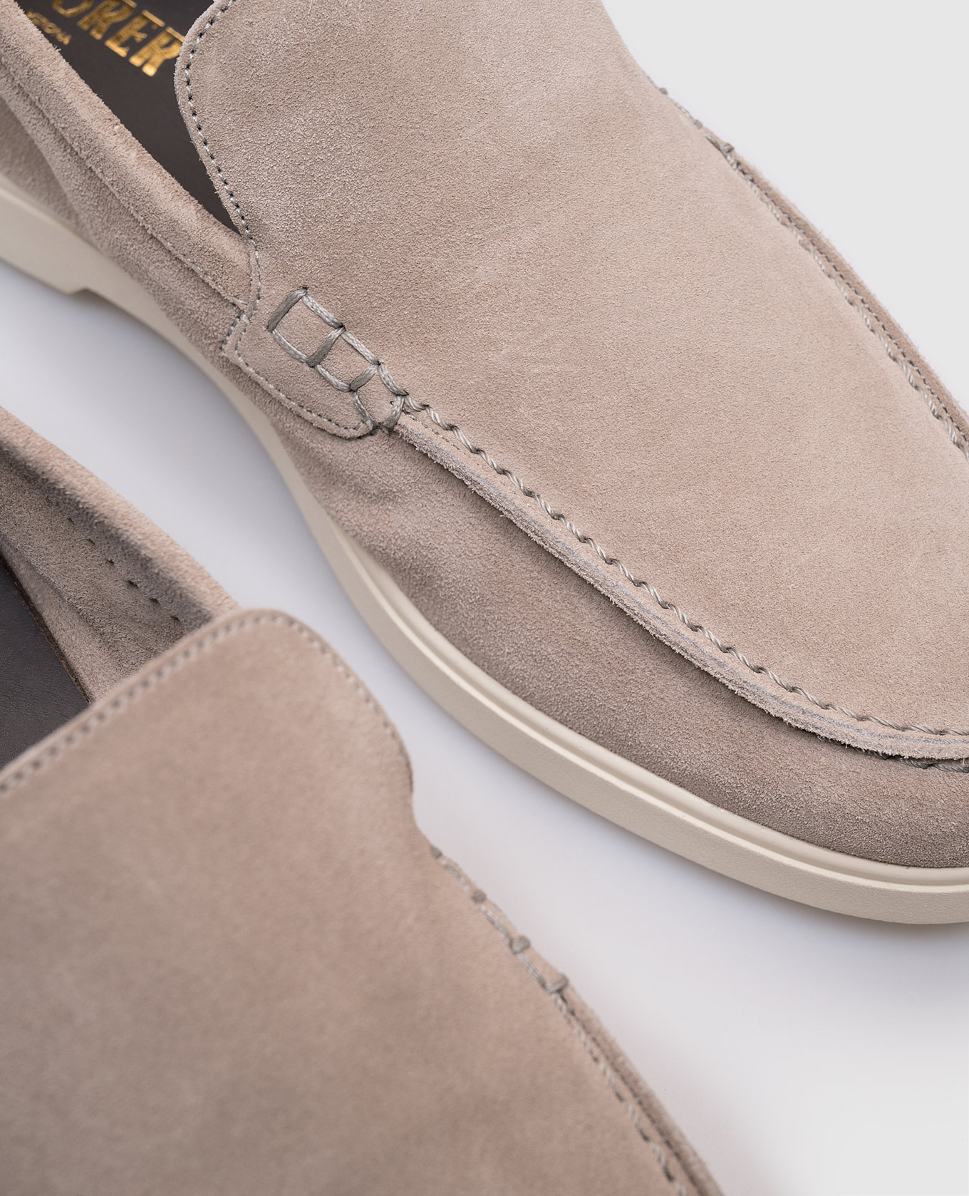 

SAVILLE gray suede loafers MooRER, Grey