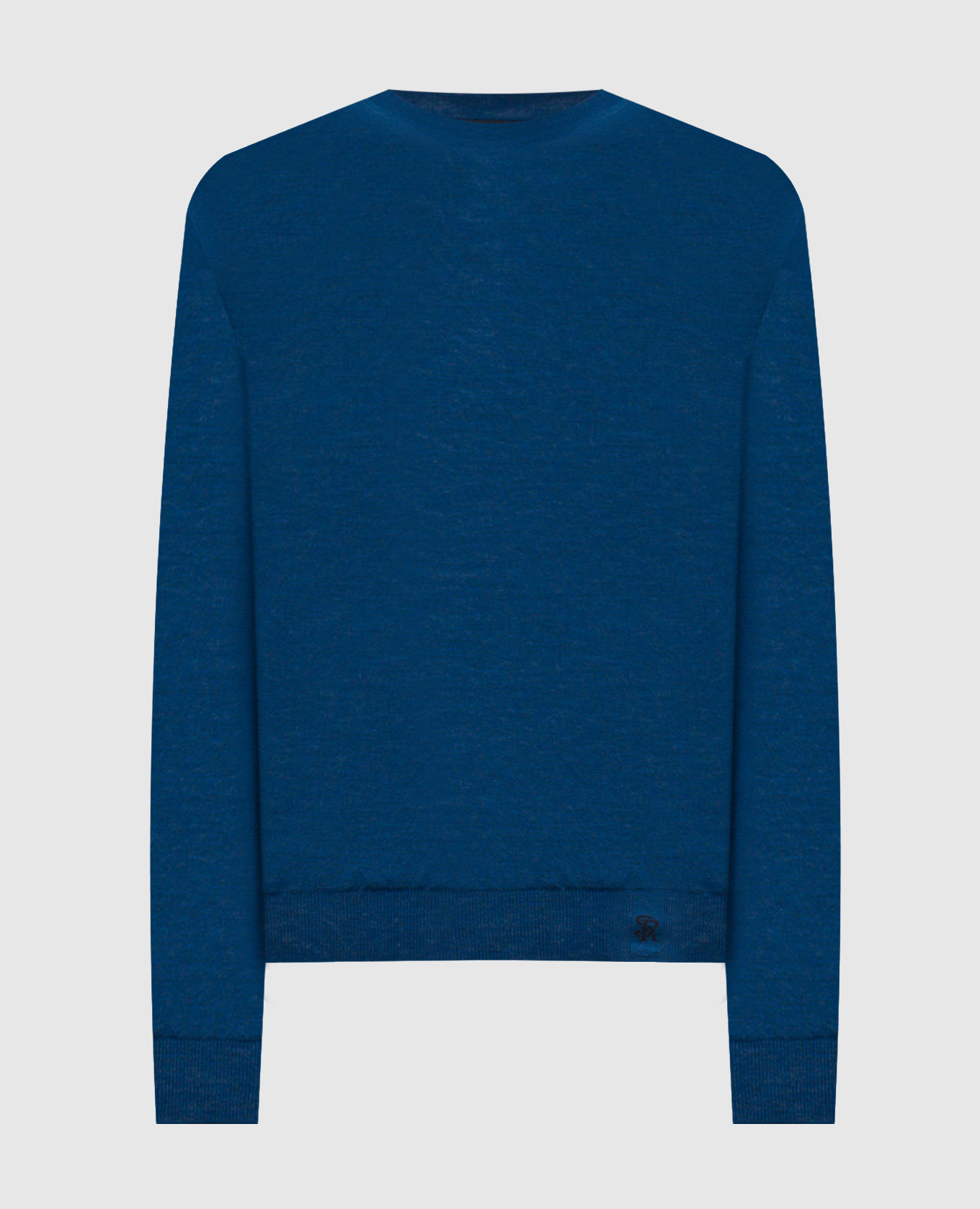 

Blue wool, silk and cashmere jumper with logo Stefano Ricci