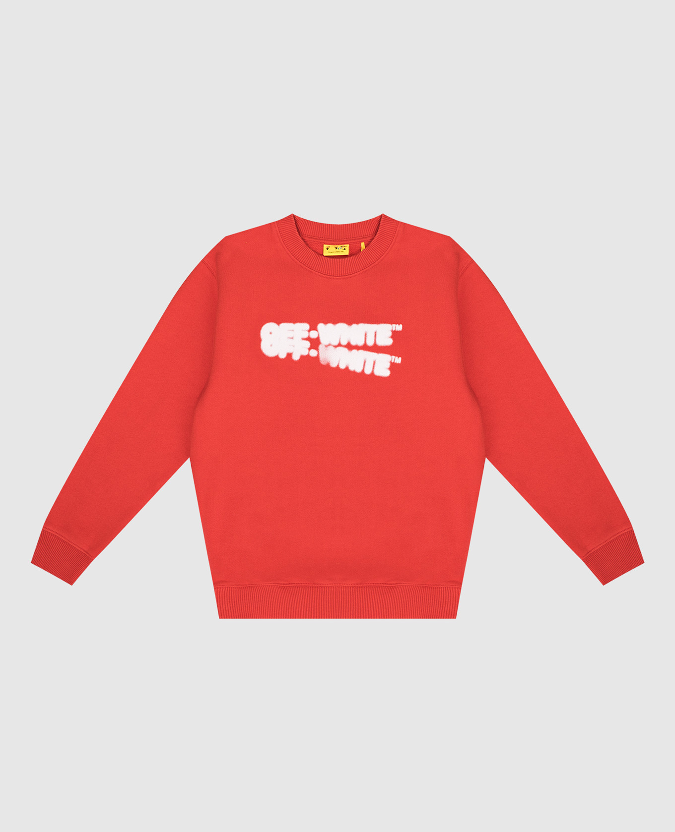 Children's orange sweatshirt with arrow faded print off-white