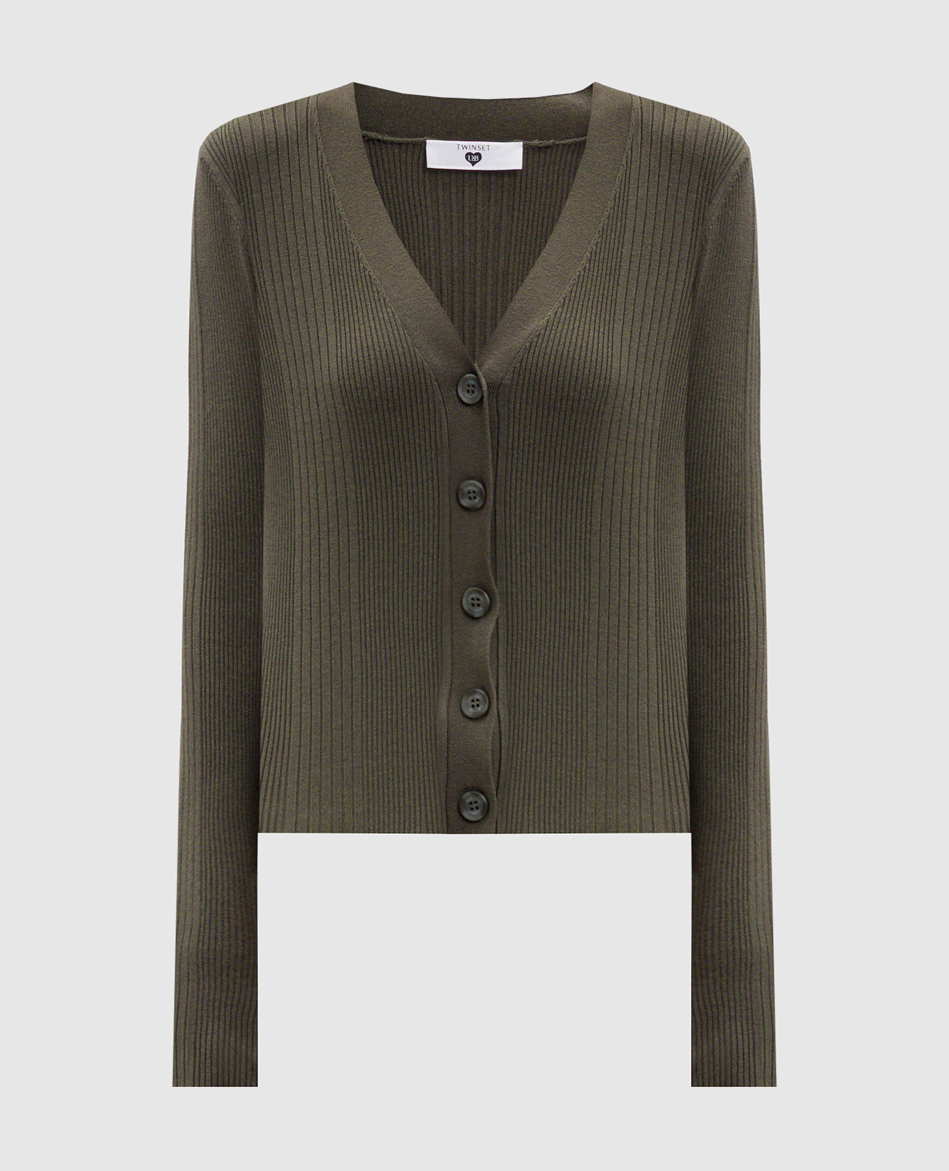 

Green ribbed cardigan Twinset