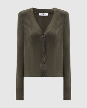 Twinset Green ribbed cardigan 252LI3EAA