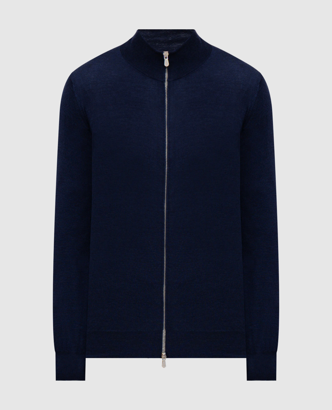 Blue wool and cashmere cardigan