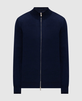 Brunello Cucinelli Blue wool and cashmere cardigan M2400106