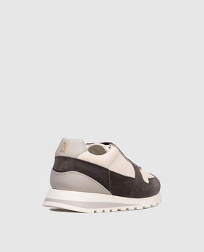 Brunello Cucinelli Leather sneakers with logo print MZUESLA289
