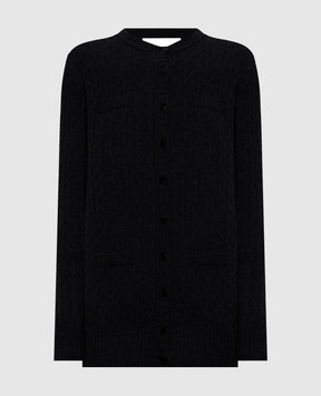 LISA YANG Inda black cardigan with textured pattern 2025354