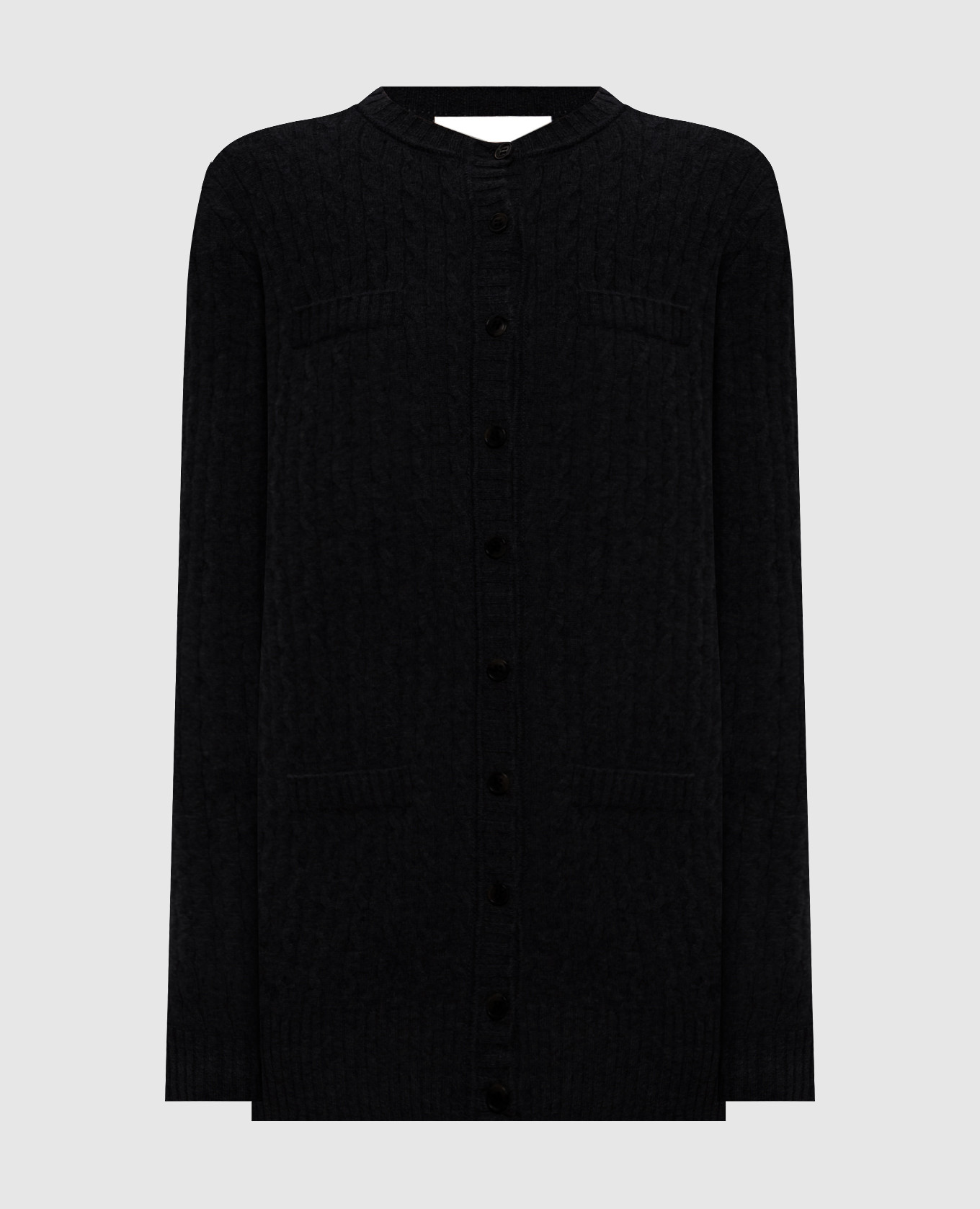 Inda black cardigan with textured pattern