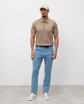 Stefano Ricci Blue jeans with logo patch MFT52B3250T61BL