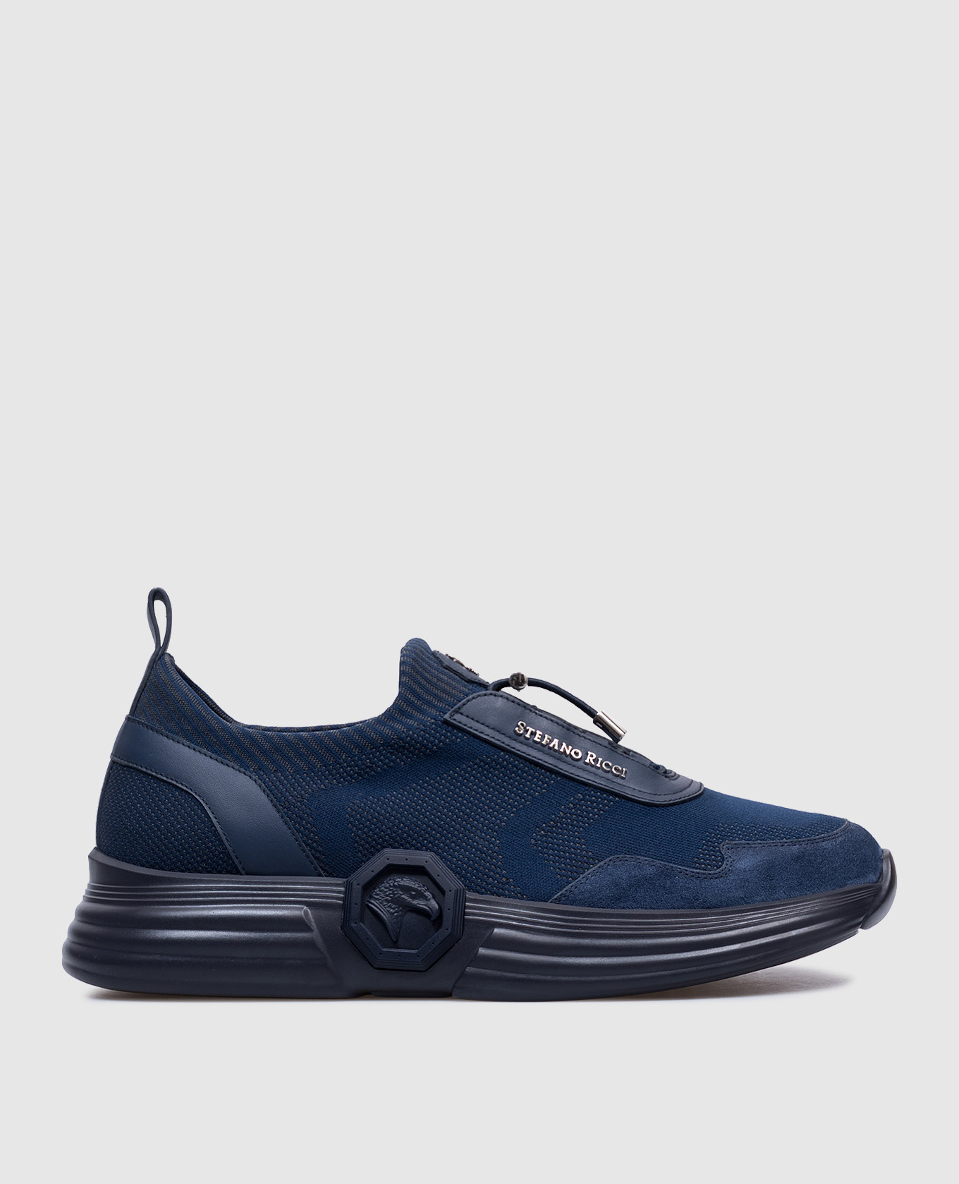 

Blue sneakers with leather inserts Stefano Ricci