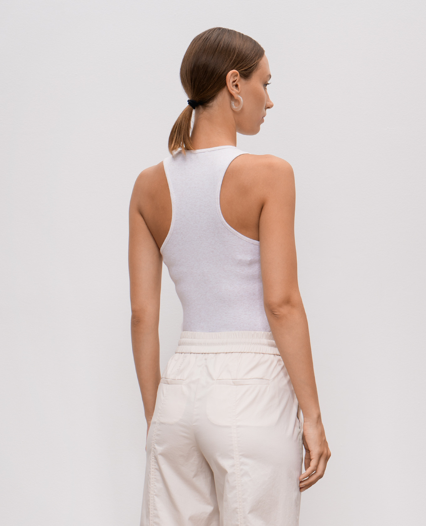 Beige melange top with monil chain Peserico 4