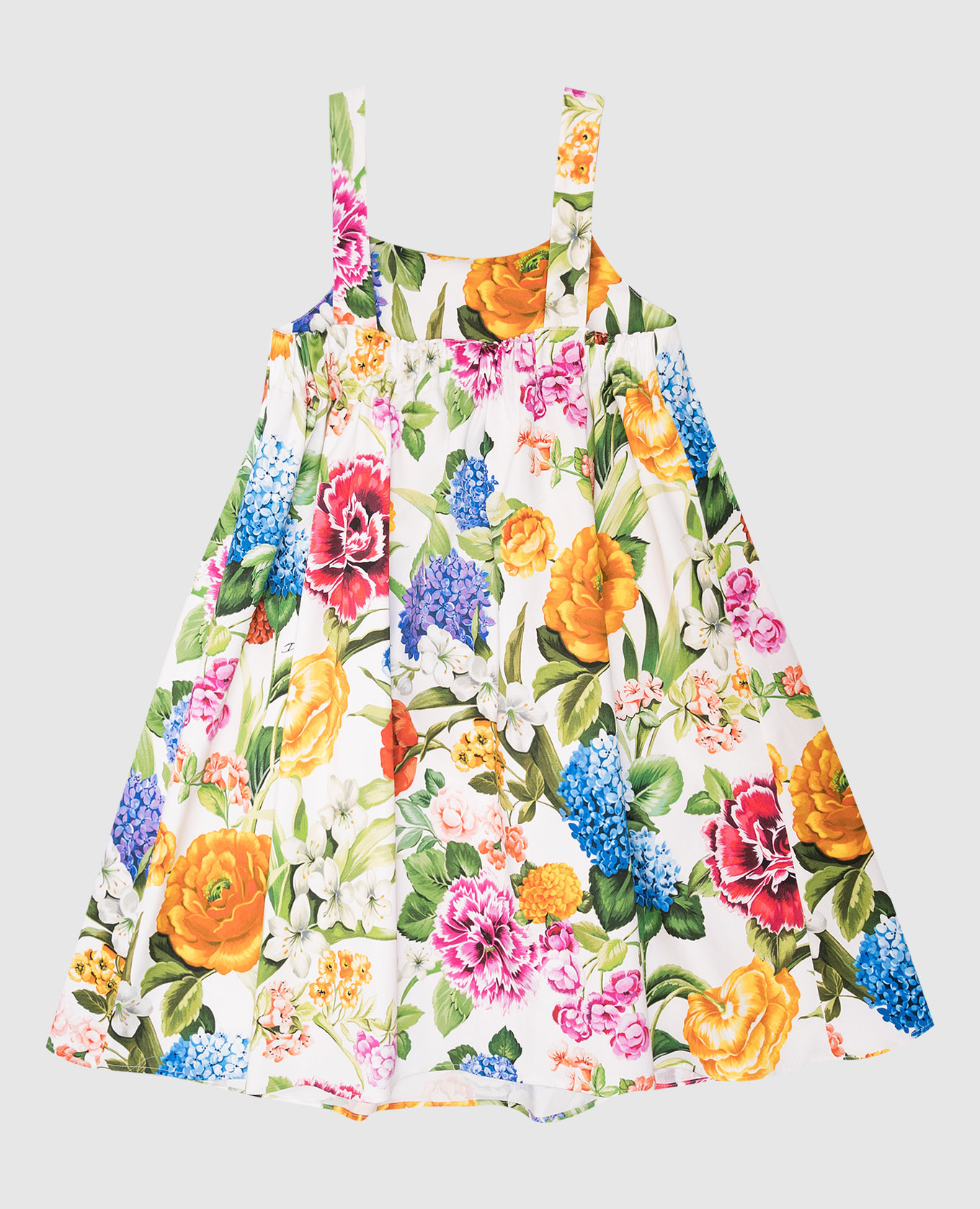 

Children's mini dress in floral print with logo Dolce&Gabbana, White