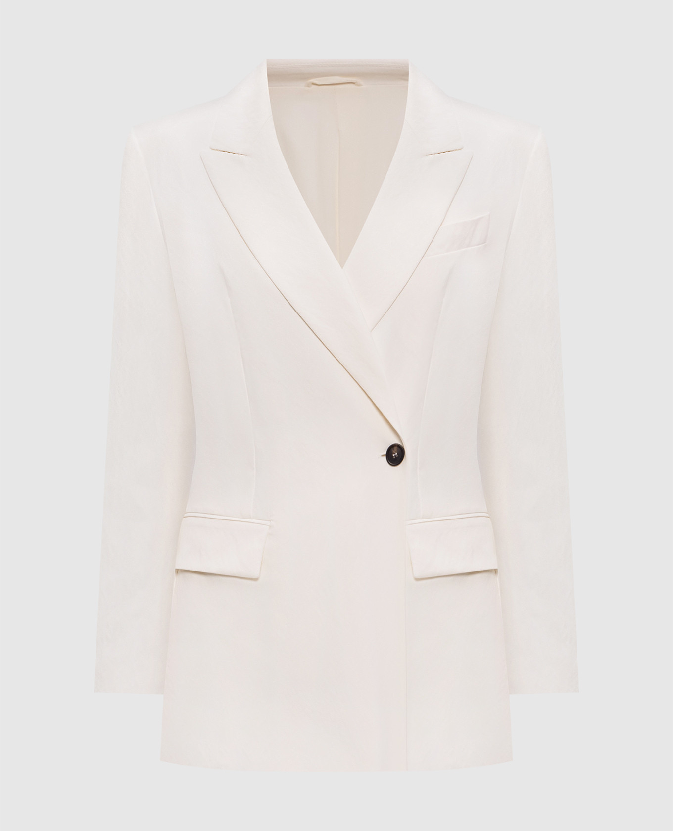 

Beige double-breasted jacket with monil chain Brunello Cucinelli