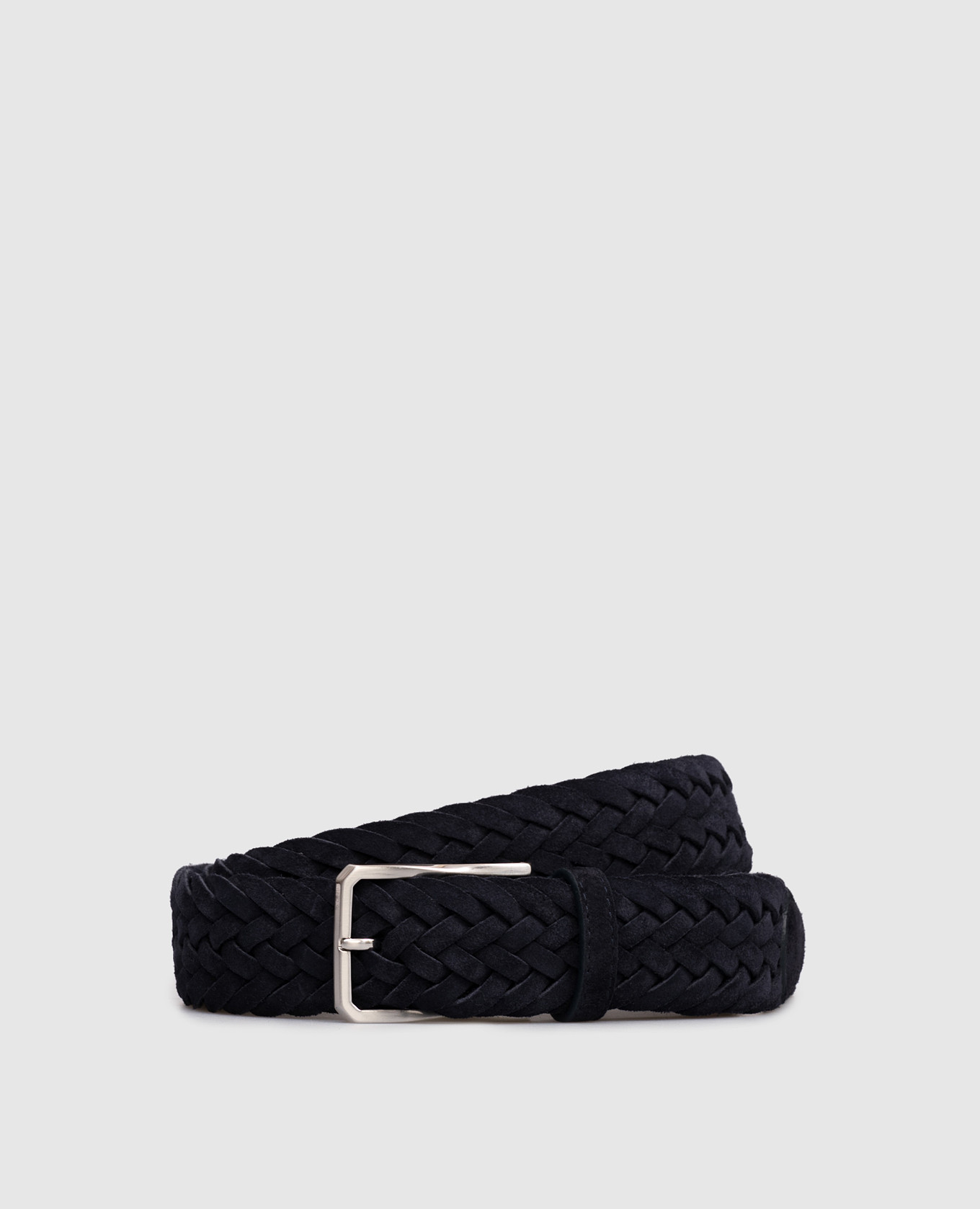 Blue suede braided belt Canali