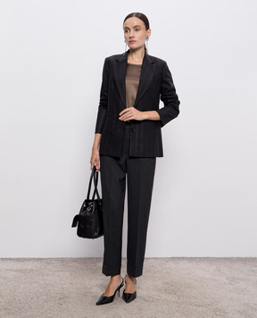 Peserico Grey wool trousers with lapels P0471002660