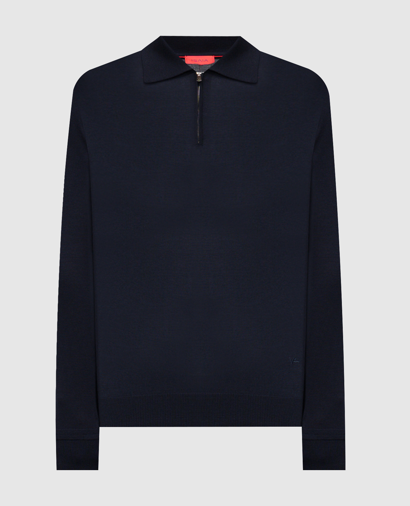 

Blue wool polo shirt with embroidery ISAIA
