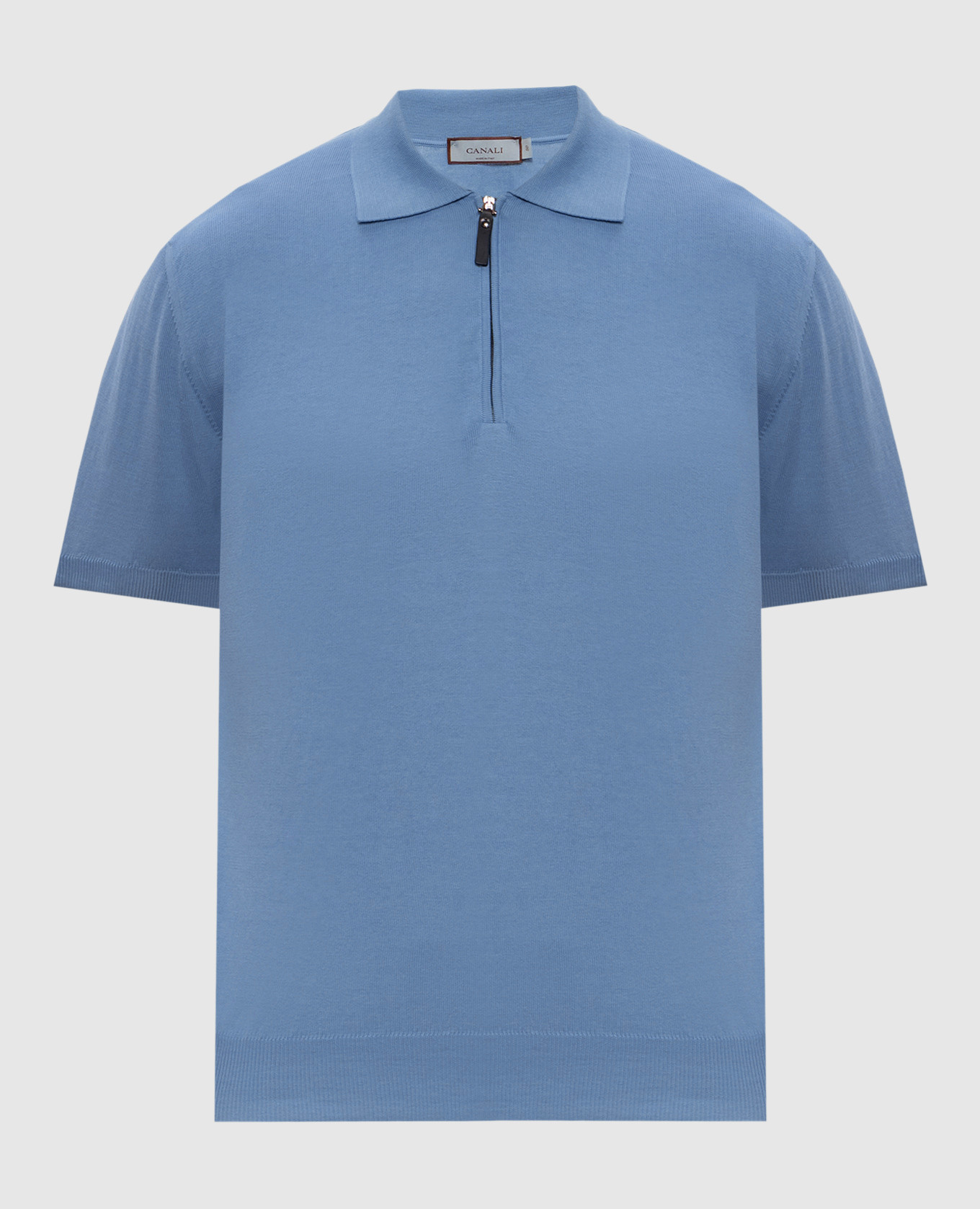 

Blue zip-up polo shirt Canali, Light blue