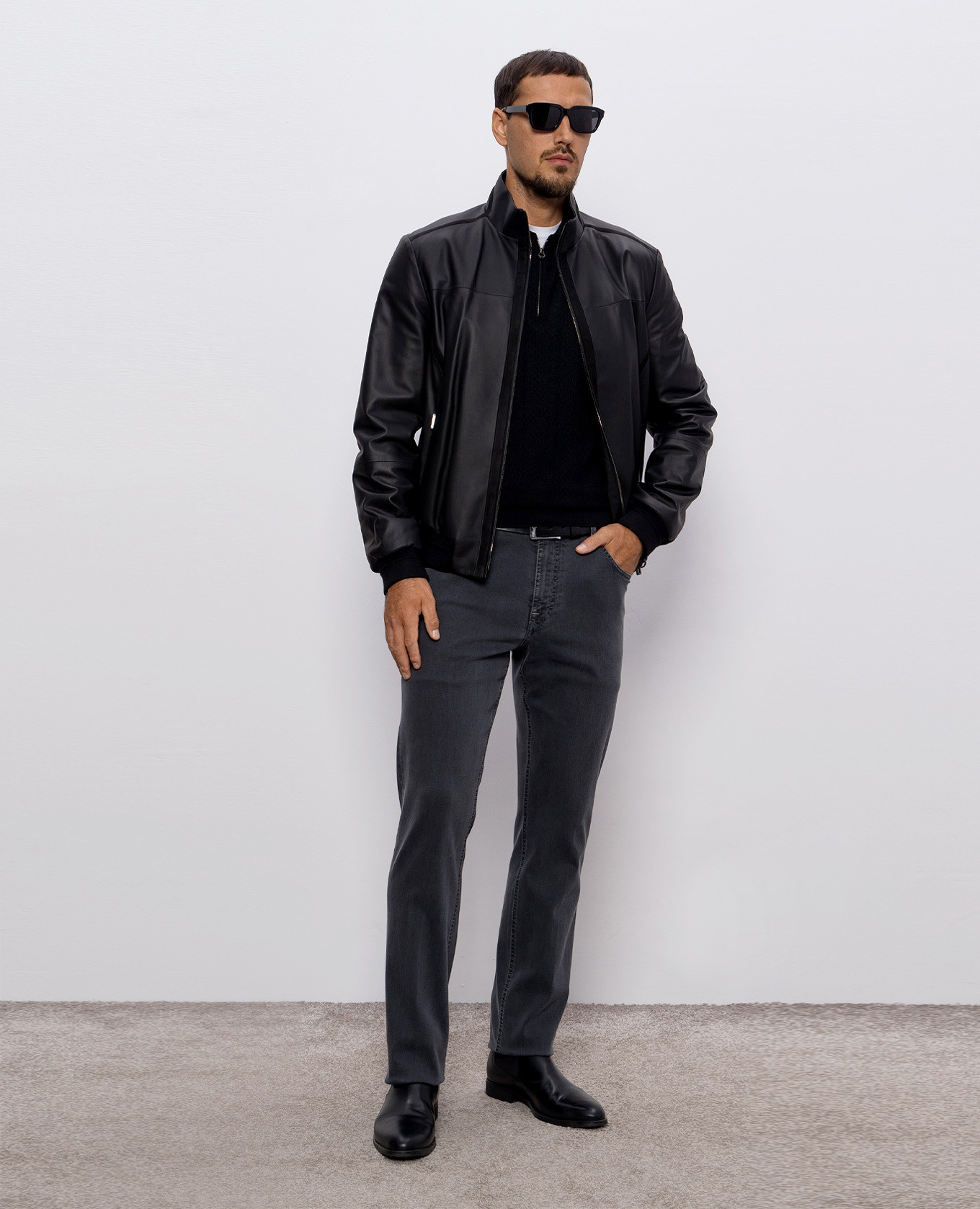 

Black cashmere polo shirt with pattern Stefano Ricci