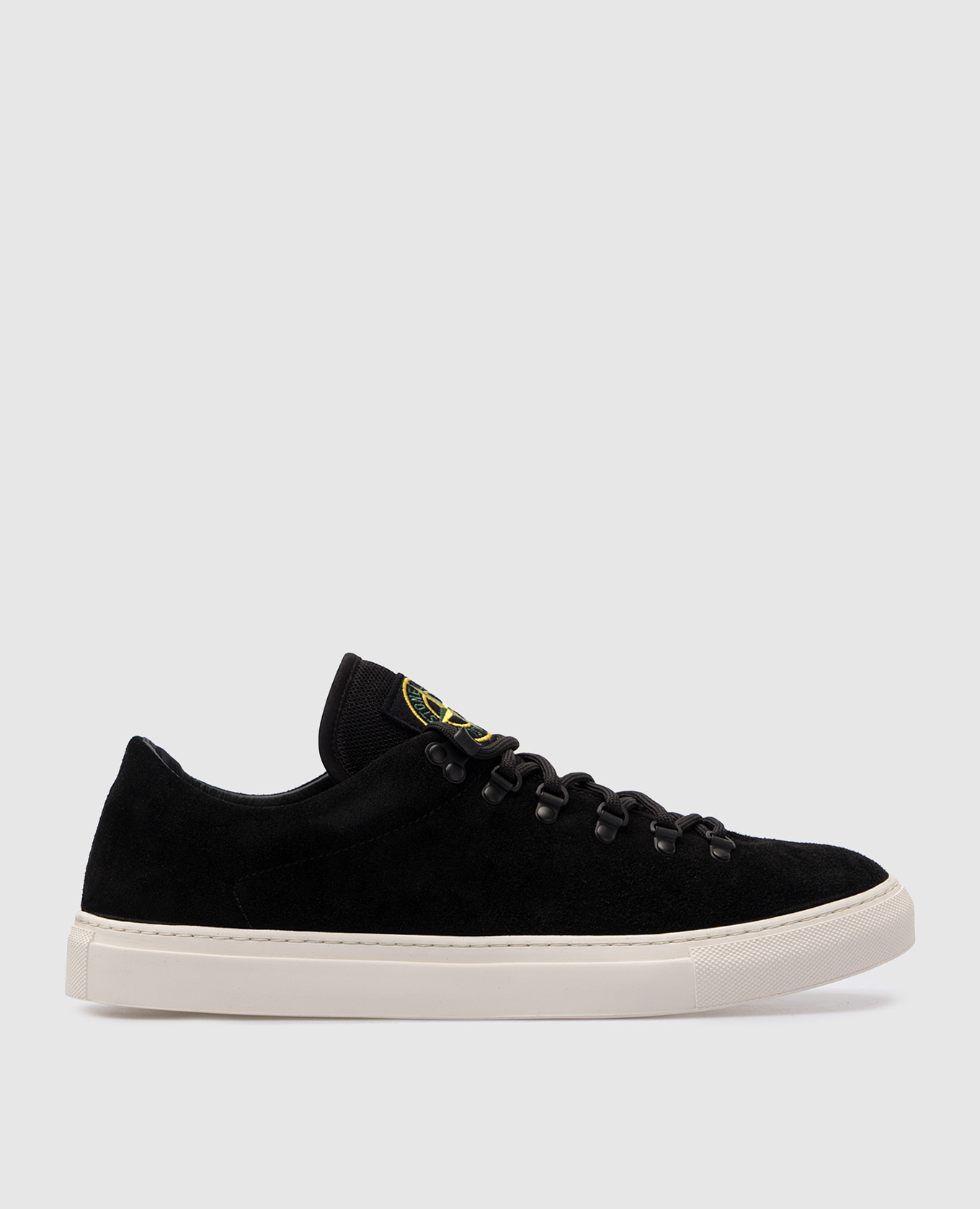 Black suede sneakers with logo Stone Island