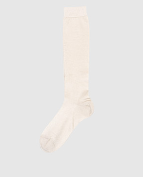 Brunello Cucinelli Beige knee highs with lurex MCSMF0099