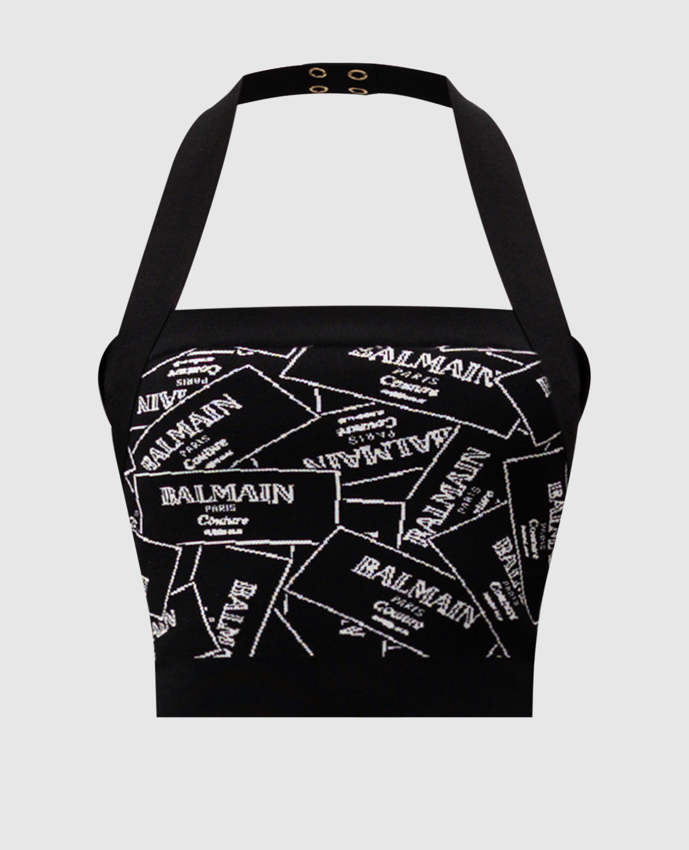 

Black top with logo pattern Balmain