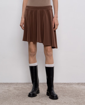 Brunello Cucinelli Brown silk mini skirt M0F51G2243