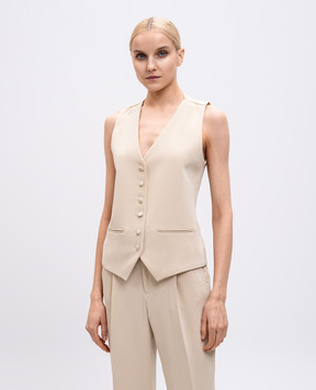 Jacob Lee Beige silk vest WWV060SS25SCSD