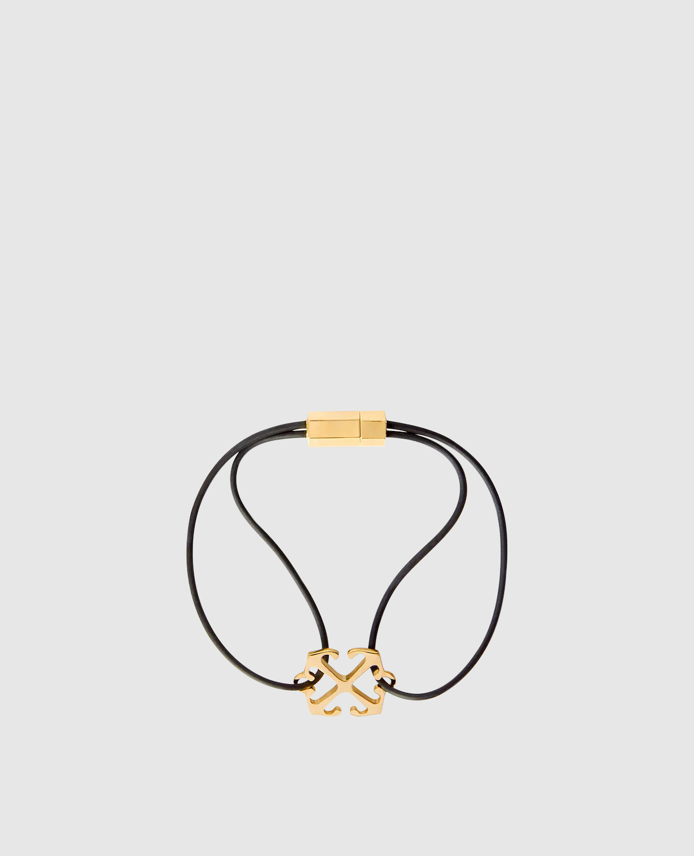 Black bracelet with arrow logo off-white